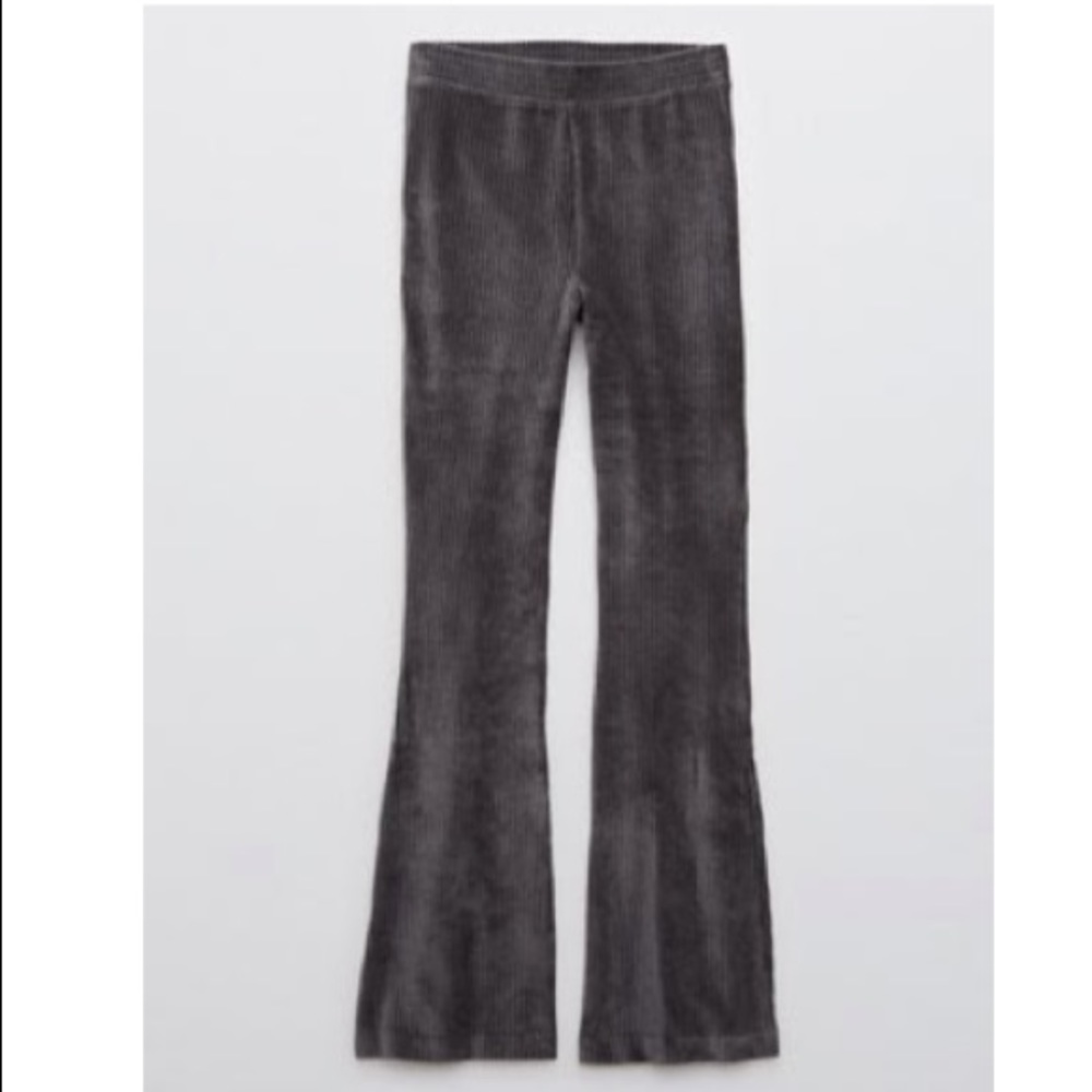 Aerie Groove-On Velour High Waisted Flare Pant